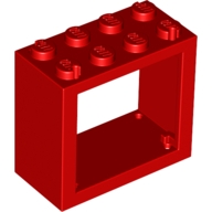 Lego rám okna 2x4x3, červená (413221)